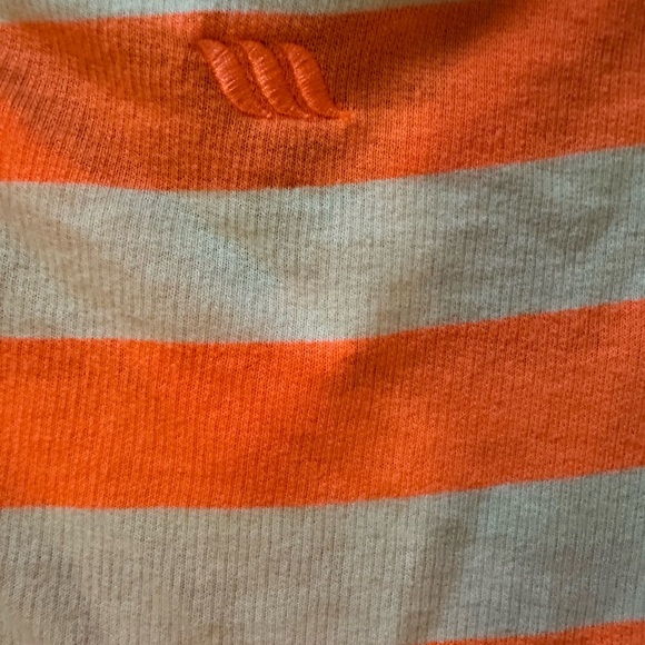 West We Surf Orange & Beige Striped V Neck Long Sleeve Pull Over Top Size 6 - Picture 8 of 8